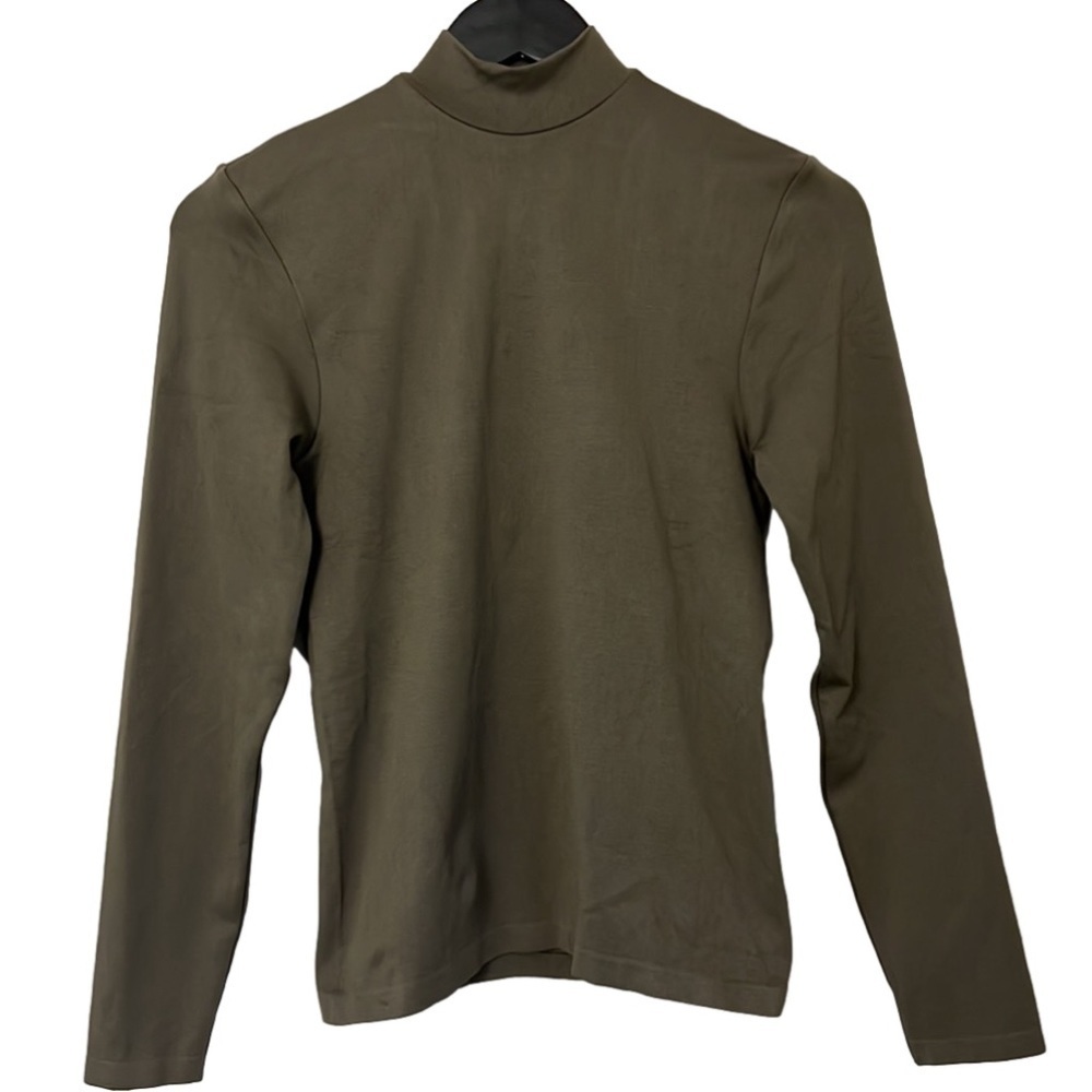 NWT AVEC LES FILLES Green Mock Neck long Sleeve Top
